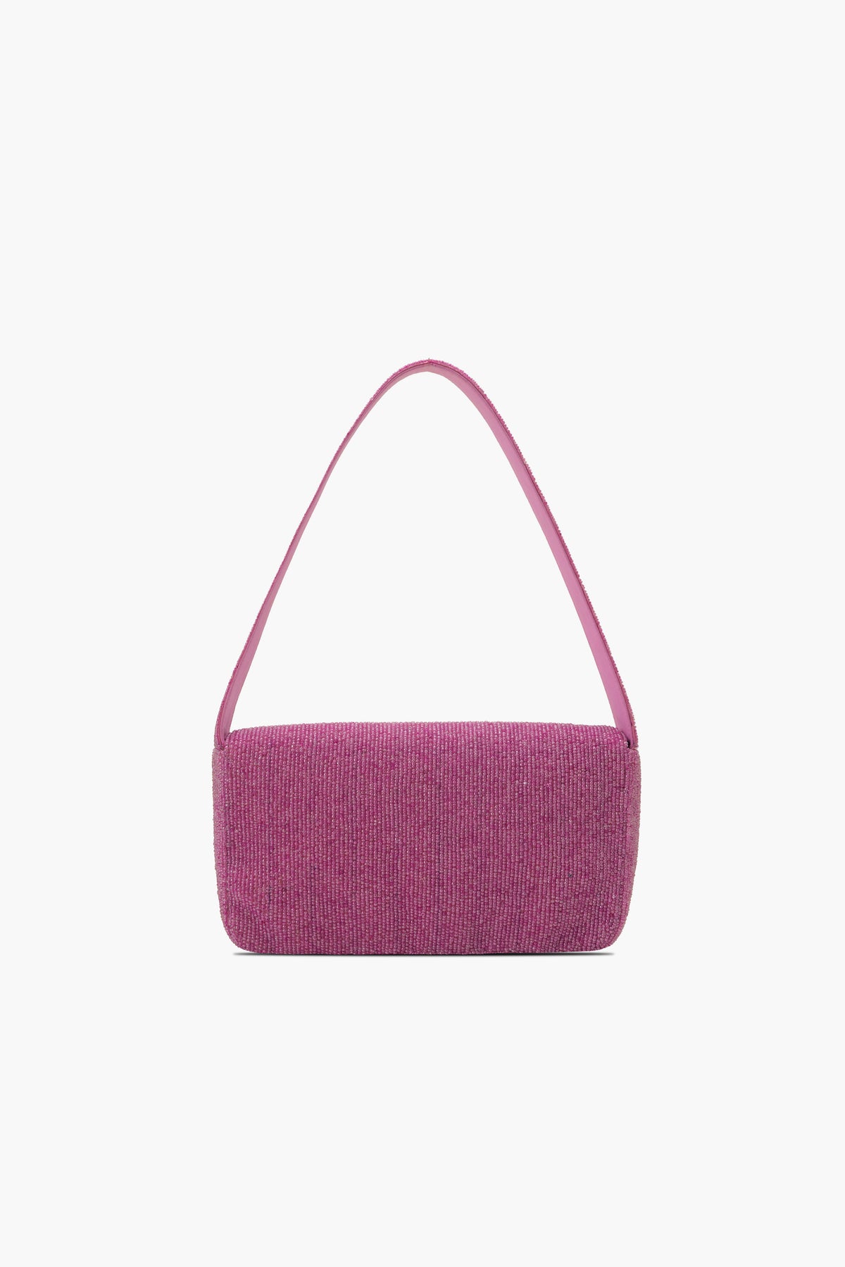 Chic Pink Heart Embellished Shoulder Bag
