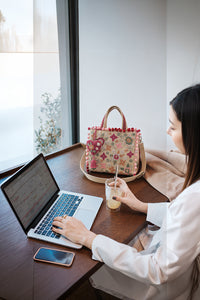 Whimsical Beige Mini Tote Bag
