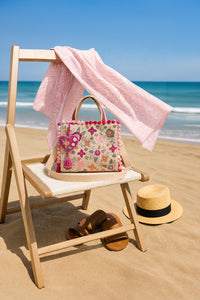 Whimsical Beige Mini Tote Bag