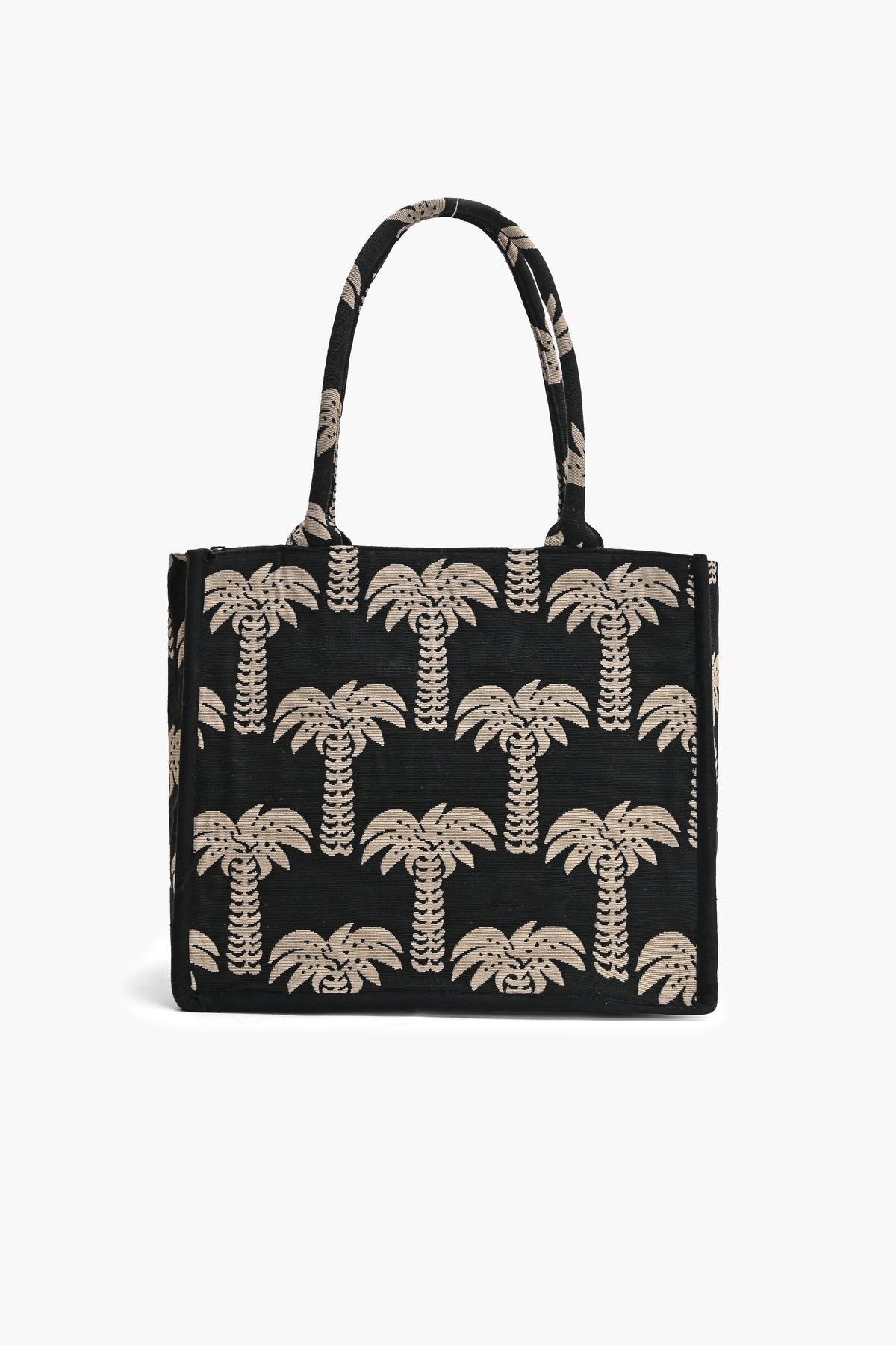 Golden Palm Sequin Embroidered Canvas Tote Bag