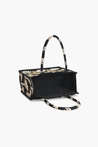 Golden Palm Sequin Embroidered Canvas Tote Bag