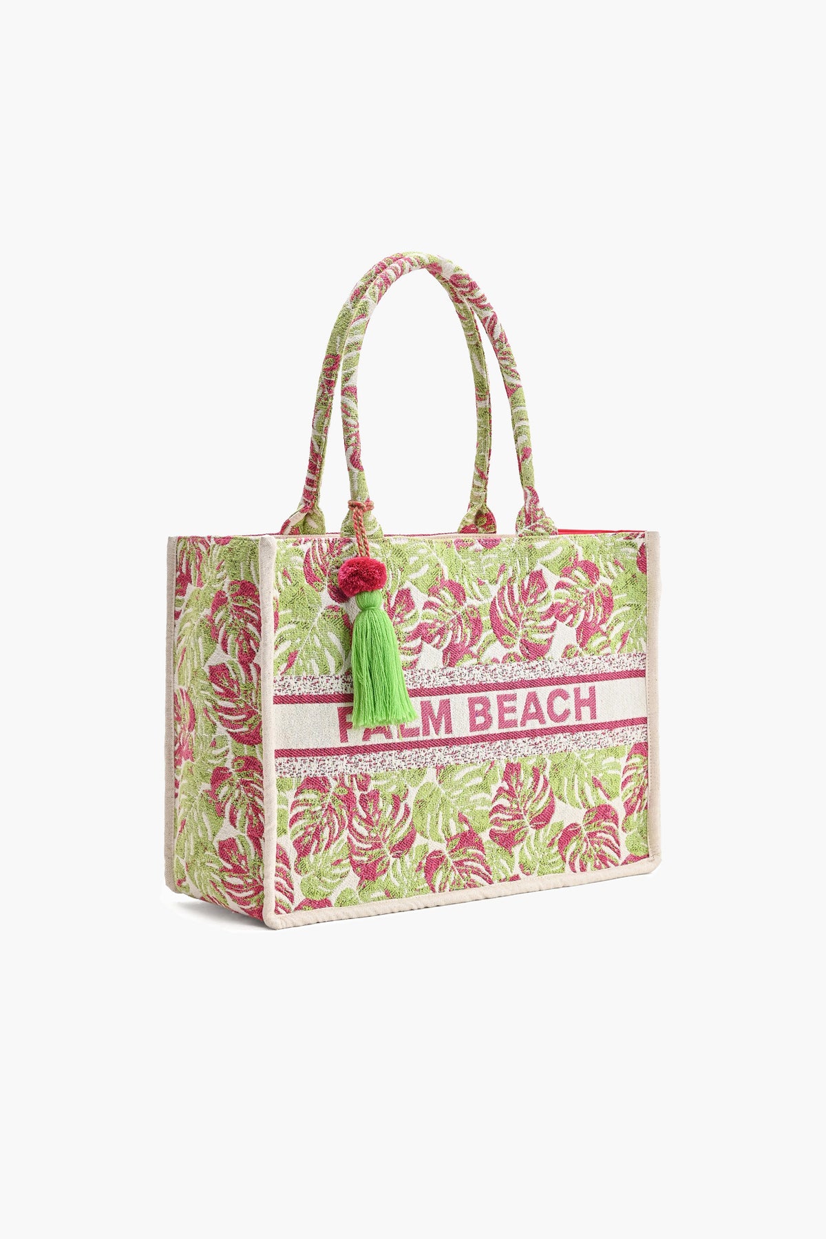 Palm Beach Tropical Jacquard Tote Bag for Women