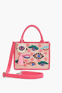 Heart Embellished Mini Tote Bag