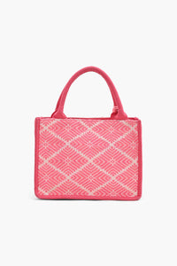 Heart Embellished Mini Tote Bag