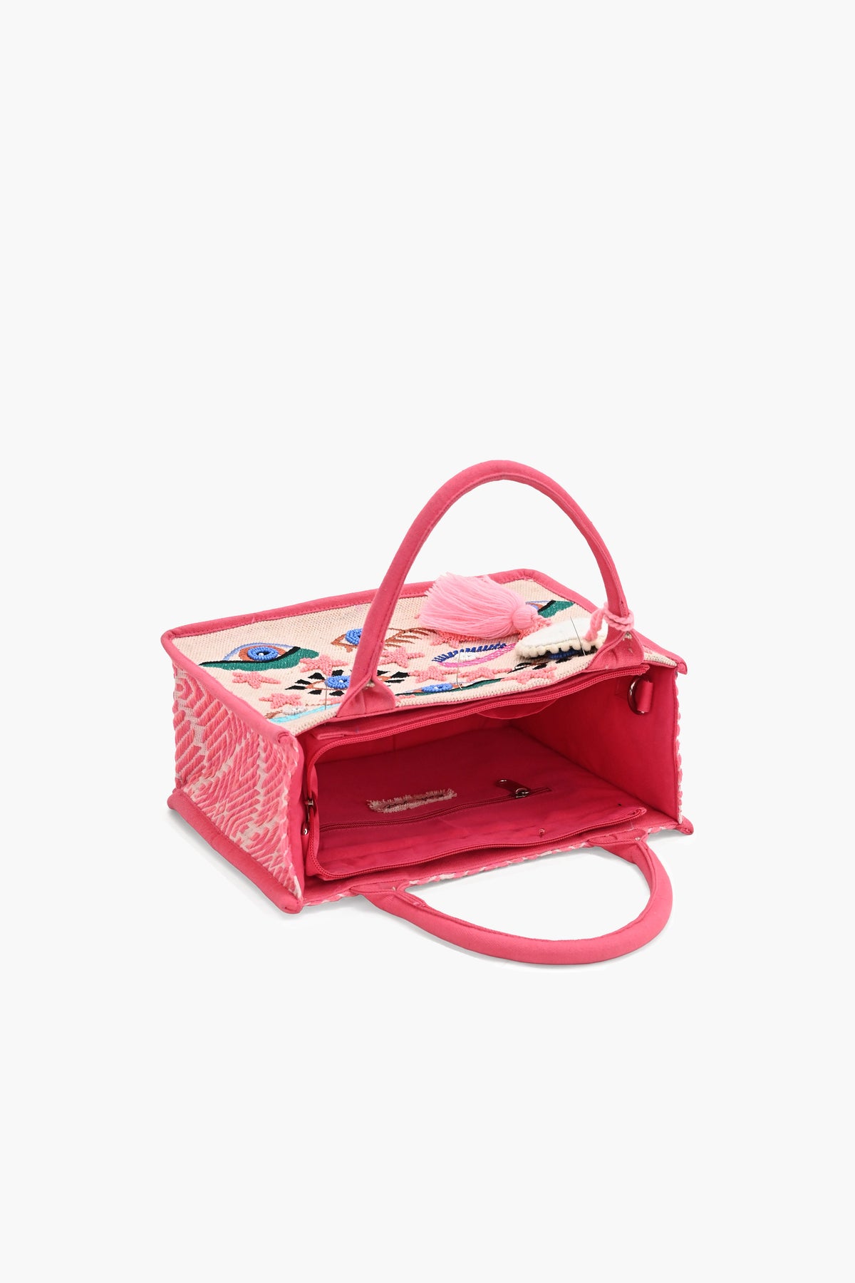 Heart Embellished Mini Tote Bag