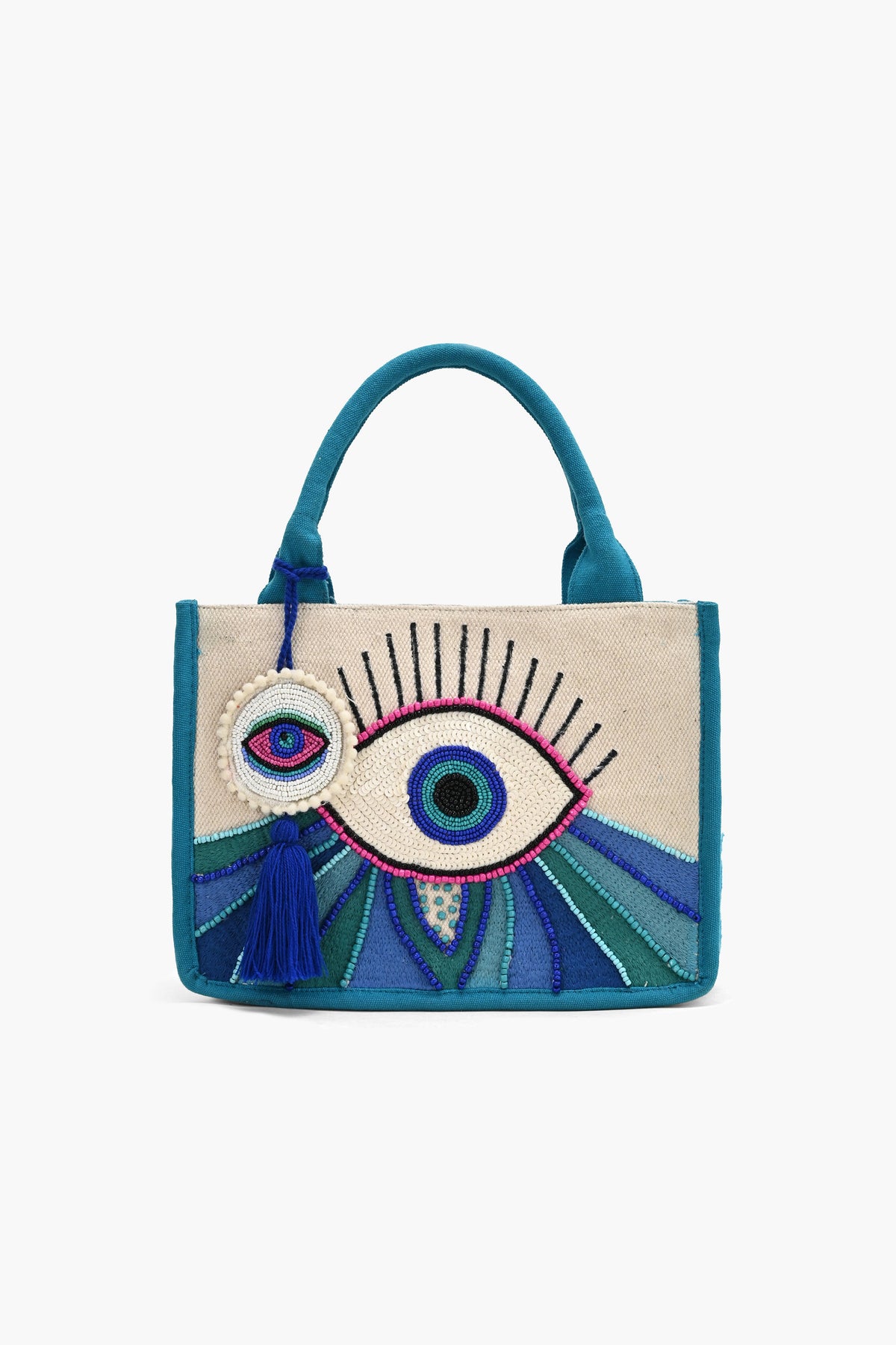 Evil Eye Embellished Mini Tote Bag