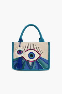Evil Eye Embellished Mini Tote Bag