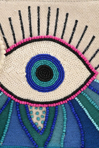 Evil Eye Embellished Mini Tote Bag