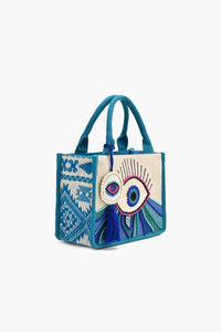 Evil Eye Embellished Mini Tote Bag