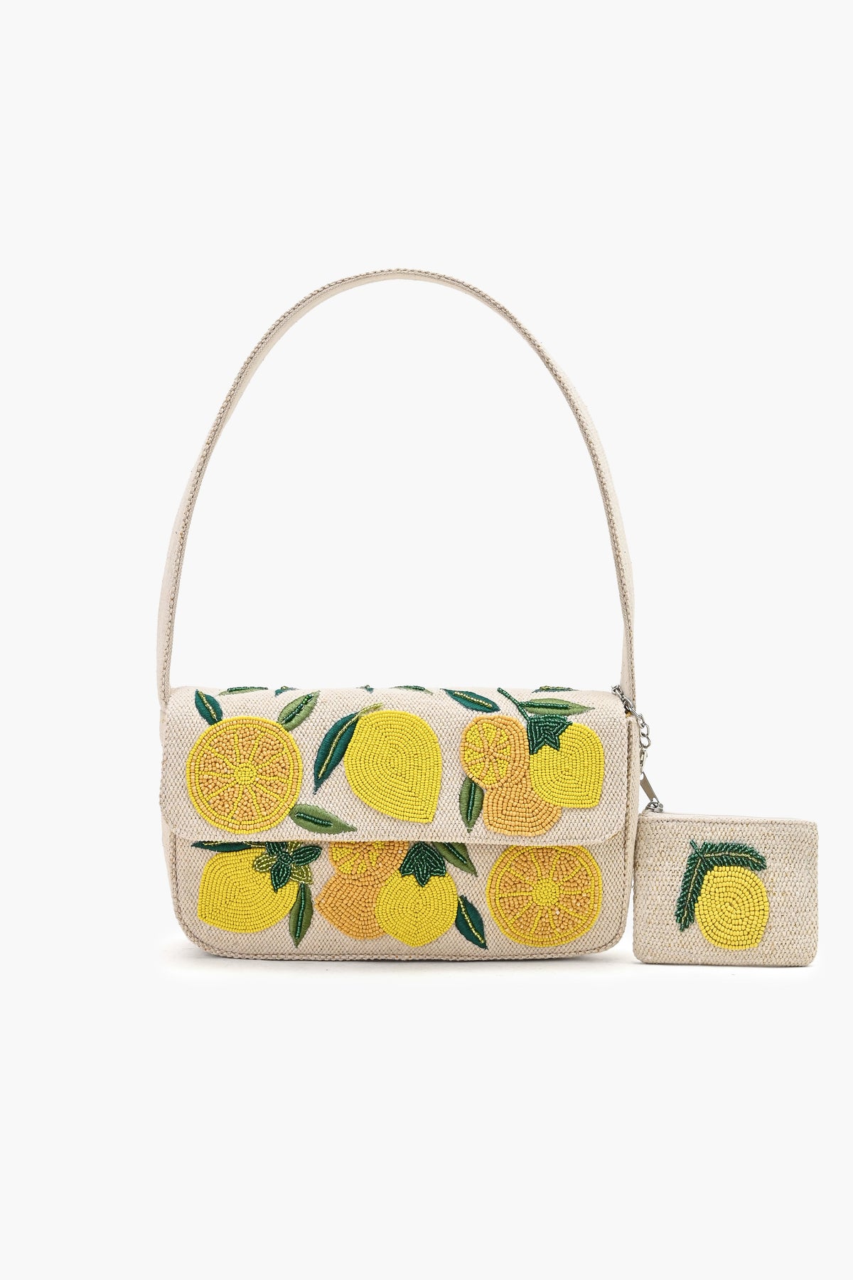 Natural Novelty Beaded Shoulder Bag