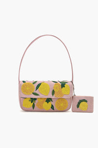 Pink Novelty Beaded Shoulder Bag