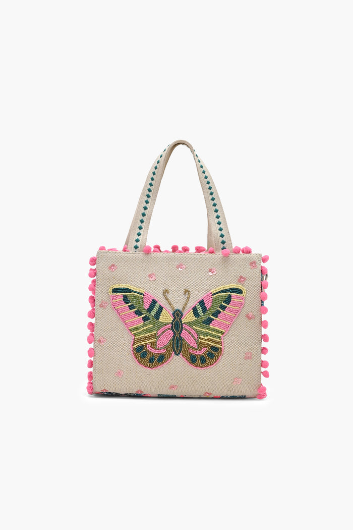 Fluttering Butterfly Handcrafted Mini Tote Bag
