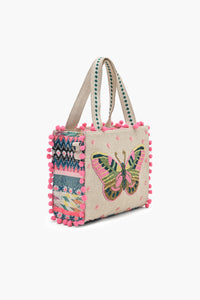 Fluttering Butterfly Handcrafted Mini Tote Bag