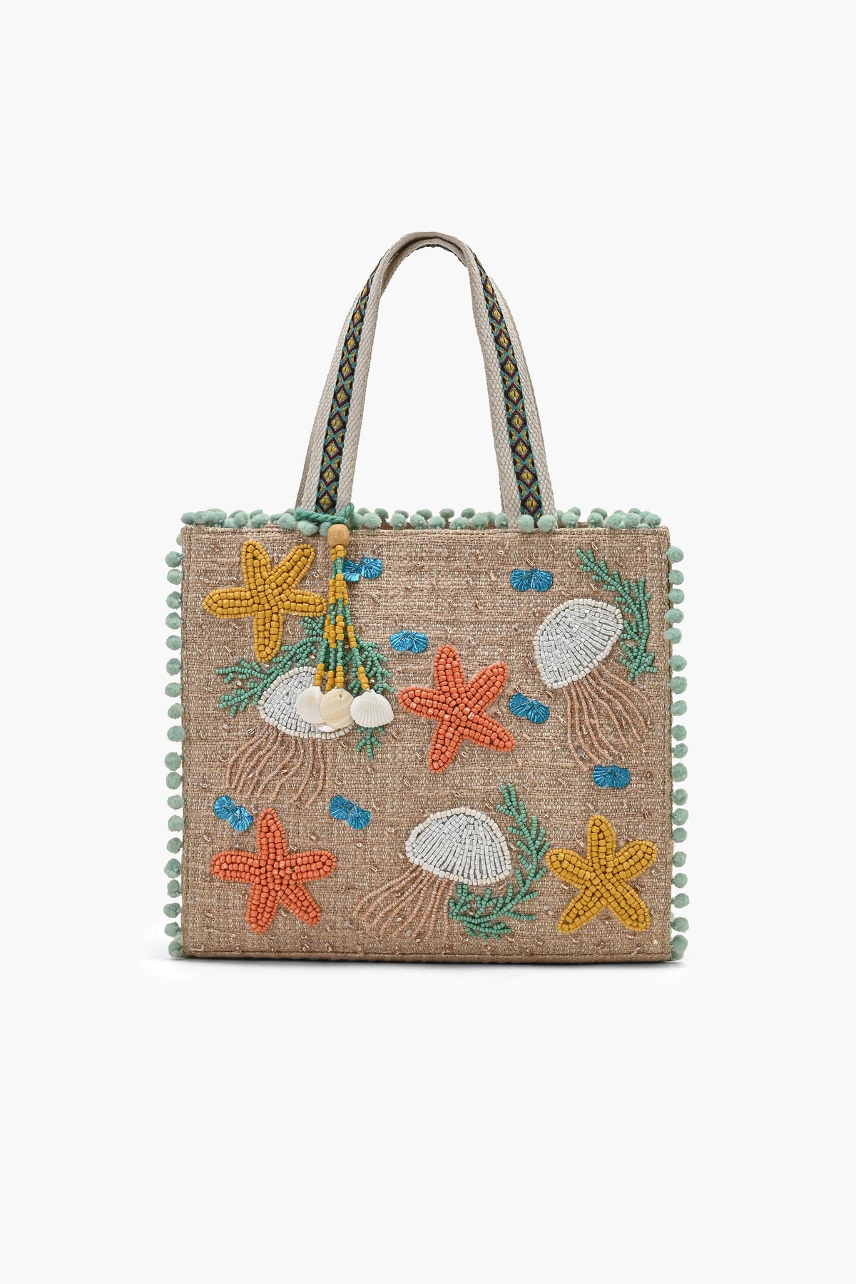 Ocean Reverie Beaded Tote Bag