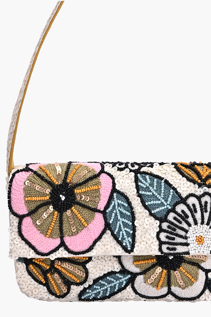 Boho Meadow Beaded Shoulder Bag