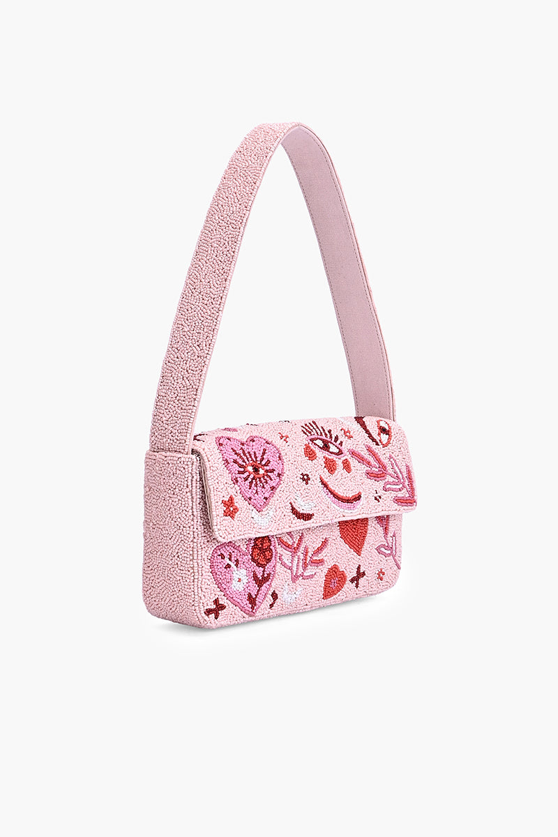 Celestial Evil Eye Beaded Shoulder Bag