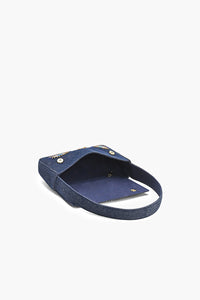 Celestial Evil Eye Beaded Denim Shoulder Bag