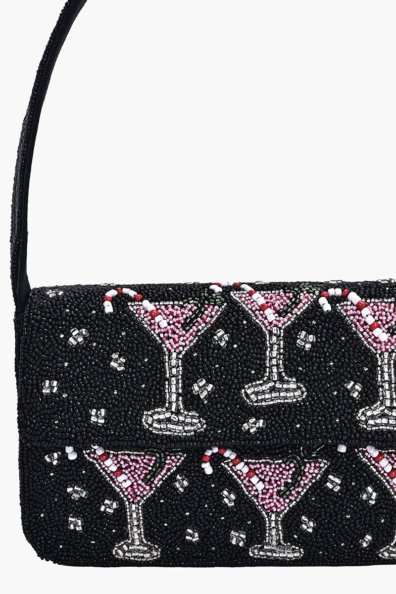 Merry Martini Beaded Shoulder Bag