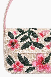 Garden Bloom Beaded Shoulder Bag