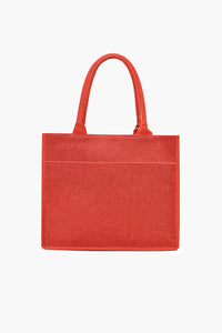 Tropical Escape Cotton Tote with Citrus & Coastal Embroidery