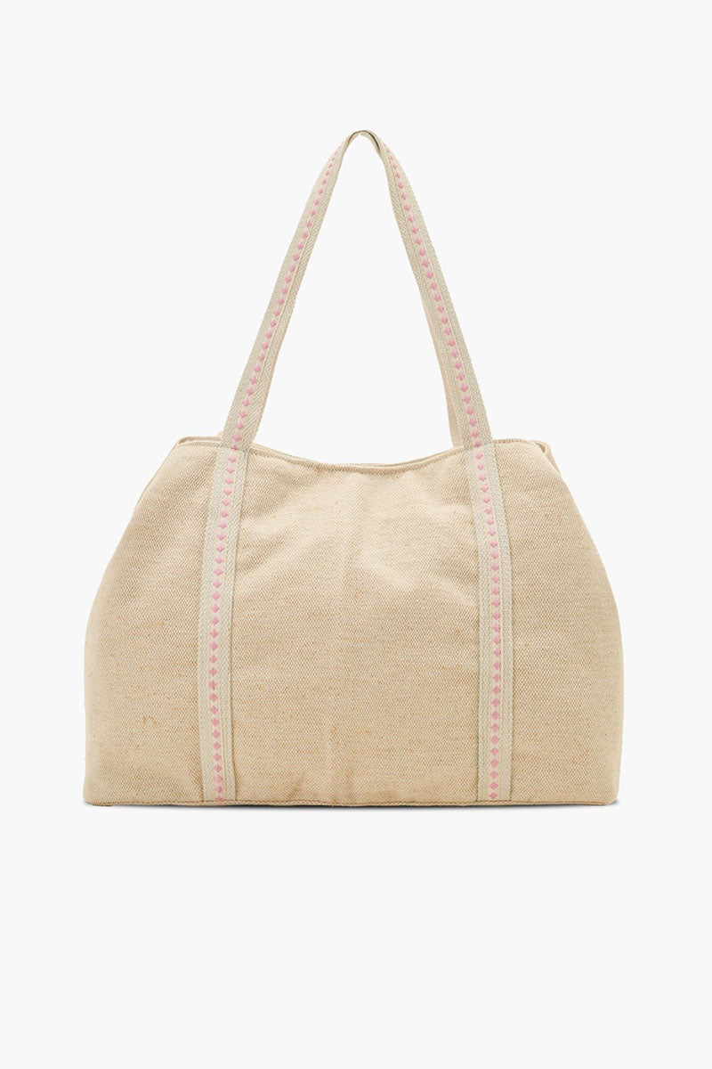 Blue Zesty Lemon Hand-Beaded Oversized Tote