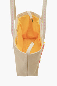 Pink Zesty Lemon Hand-Beaded Oversized Tote