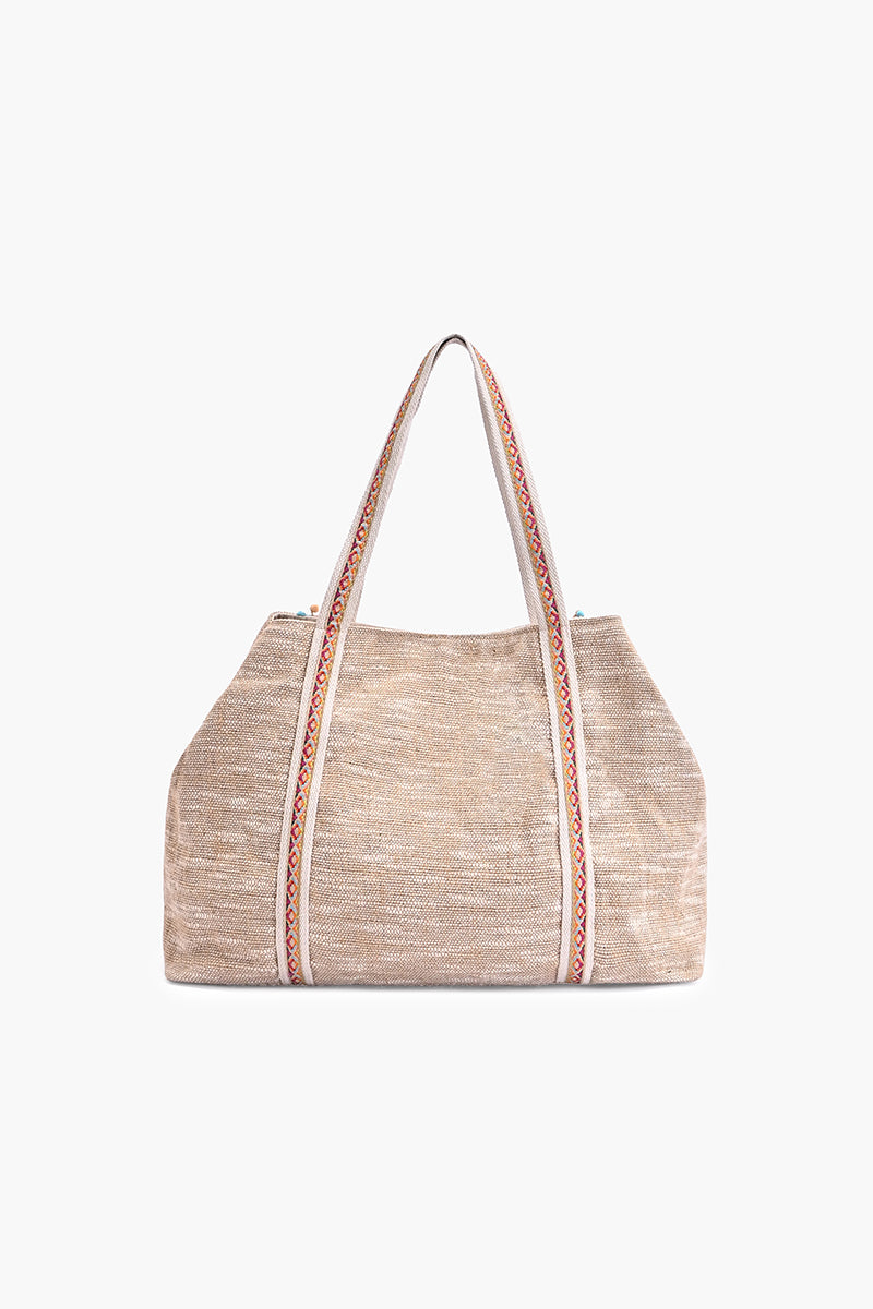 Shoreline Crab Embroidered Large Beach Tote