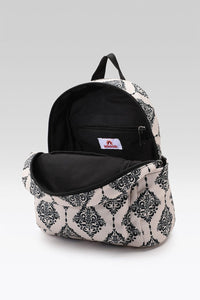 Vintage Damask Mini Backpack with Front Zipper Pocket