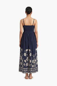 Black & White Floral Linen-Blend Smocked Maxi Dress – Pack of 6