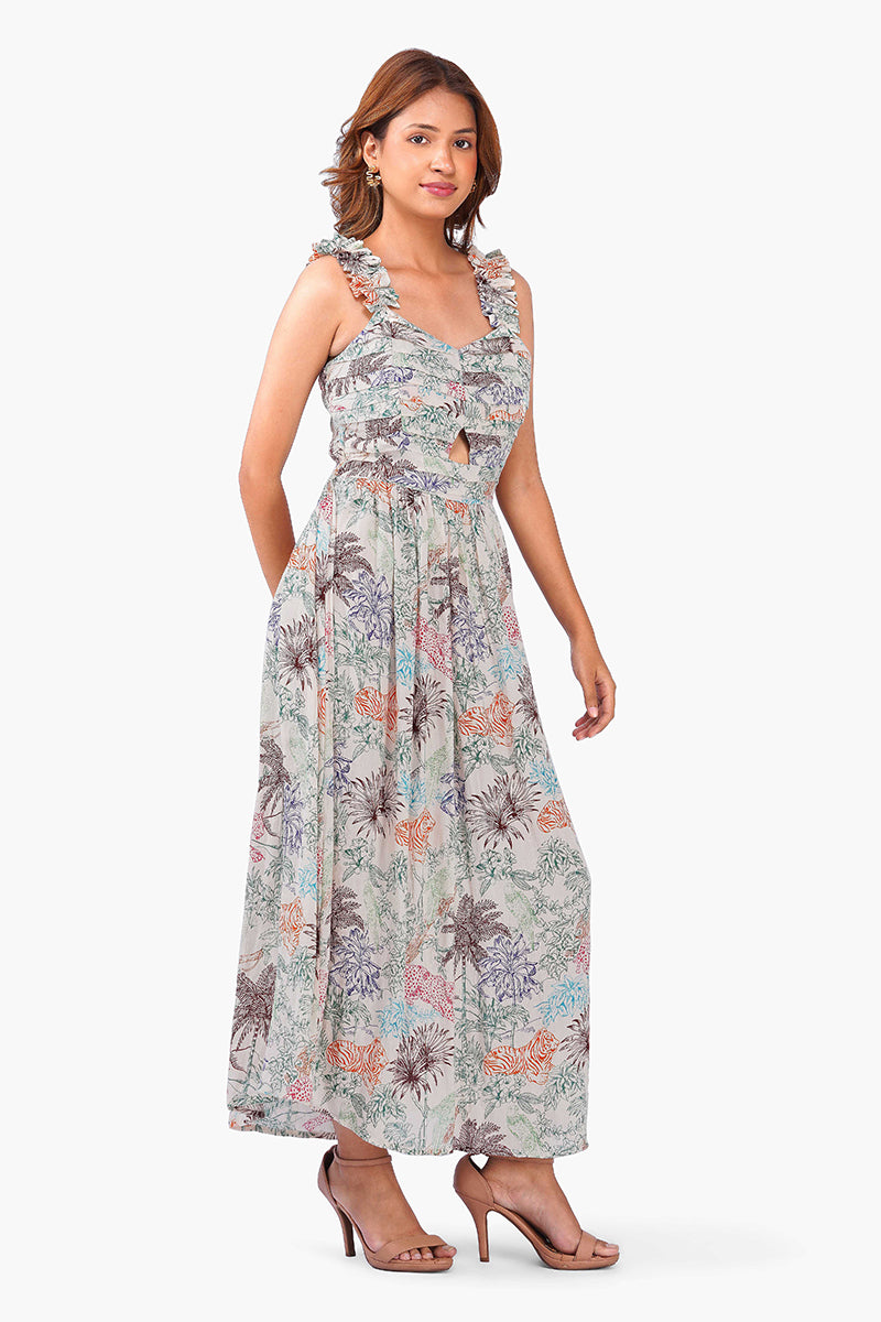Floral Ruffle-Strap Smocked Maxi Dress – Pack of 6