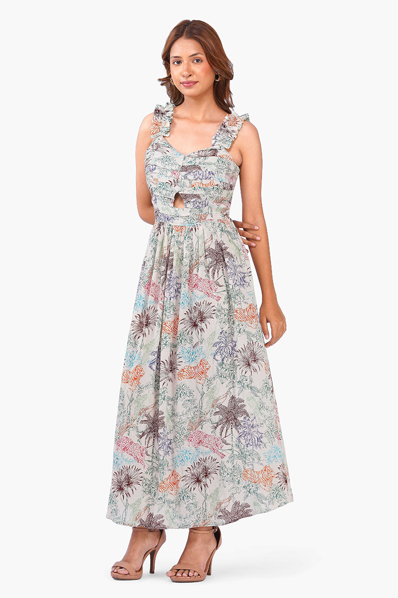 Floral Ruffle-Strap Smocked Maxi Dress – Pack of 6
