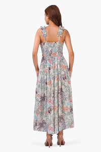 Floral Ruffle-Strap Smocked Maxi Dress – Pack of 6