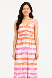 Sunset Stripe Sleeveless Smocked Maxi Dress – Pack of 6