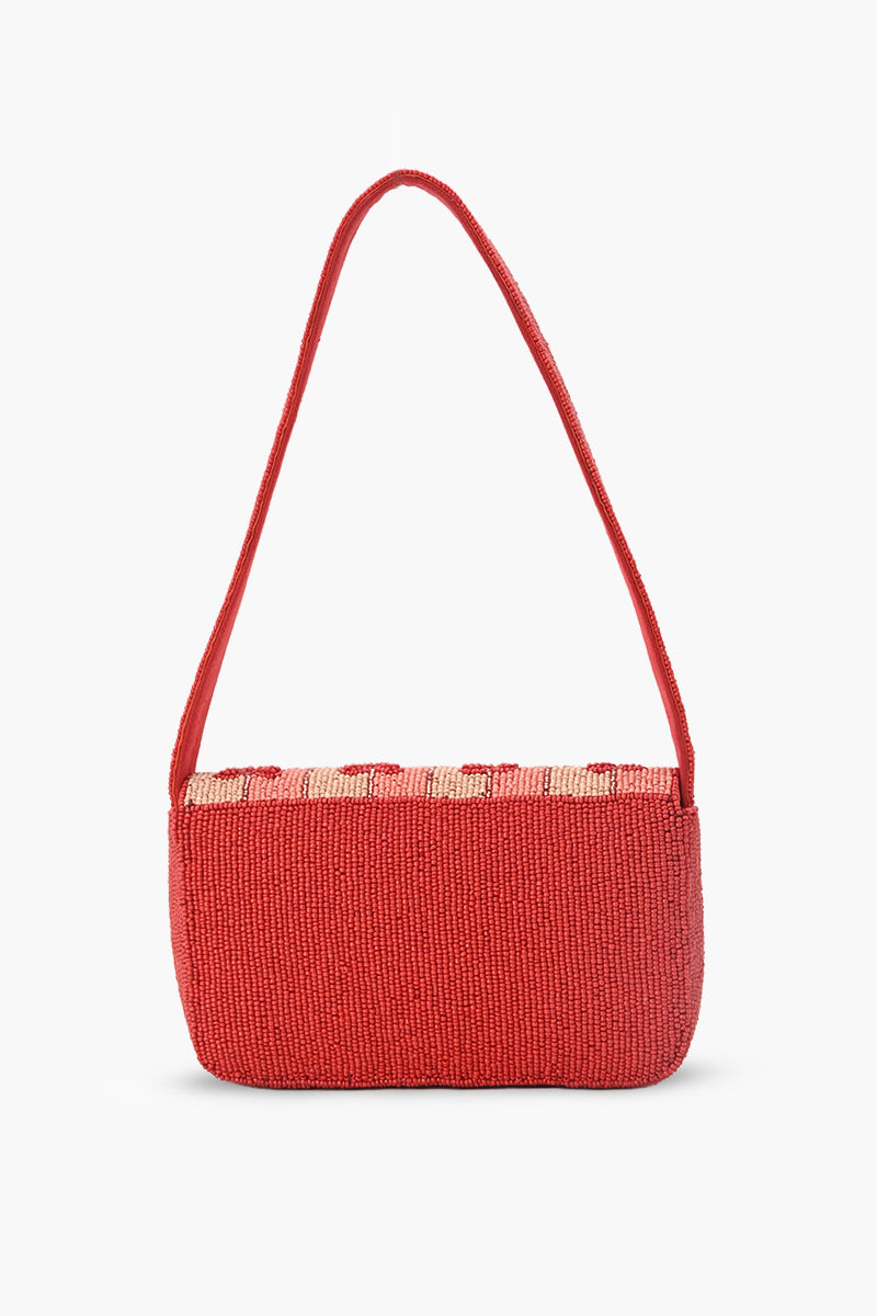 Handcrafted Embossed Heart Fully Beaded Luxury Shoulder Bag