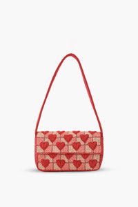 Handcrafted Embossed Heart Fully Beaded Luxury Shoulder Bag